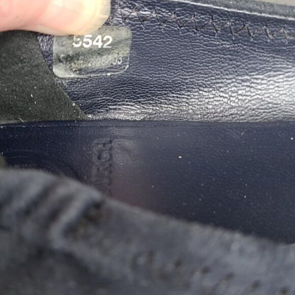 Tory Burch Navy Suede Reva Flats with Logo size 8 - Picture 7 of 12